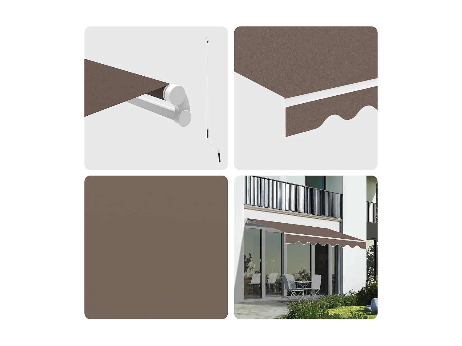 Wasabi - Tenda Esterna Avvolgibile 4x2,5 Taupe - Telo Poliestere