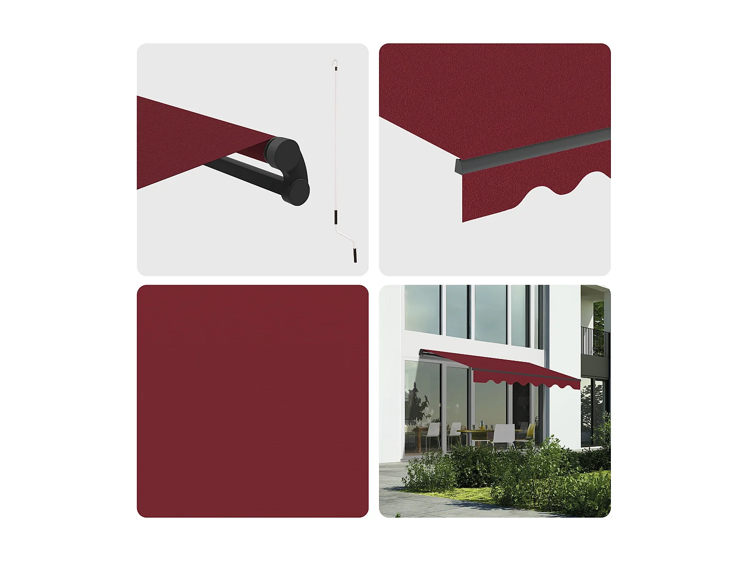 Wasabi - Tenda Esterna Avvolgibile 3x2,5 Granata Poliestere