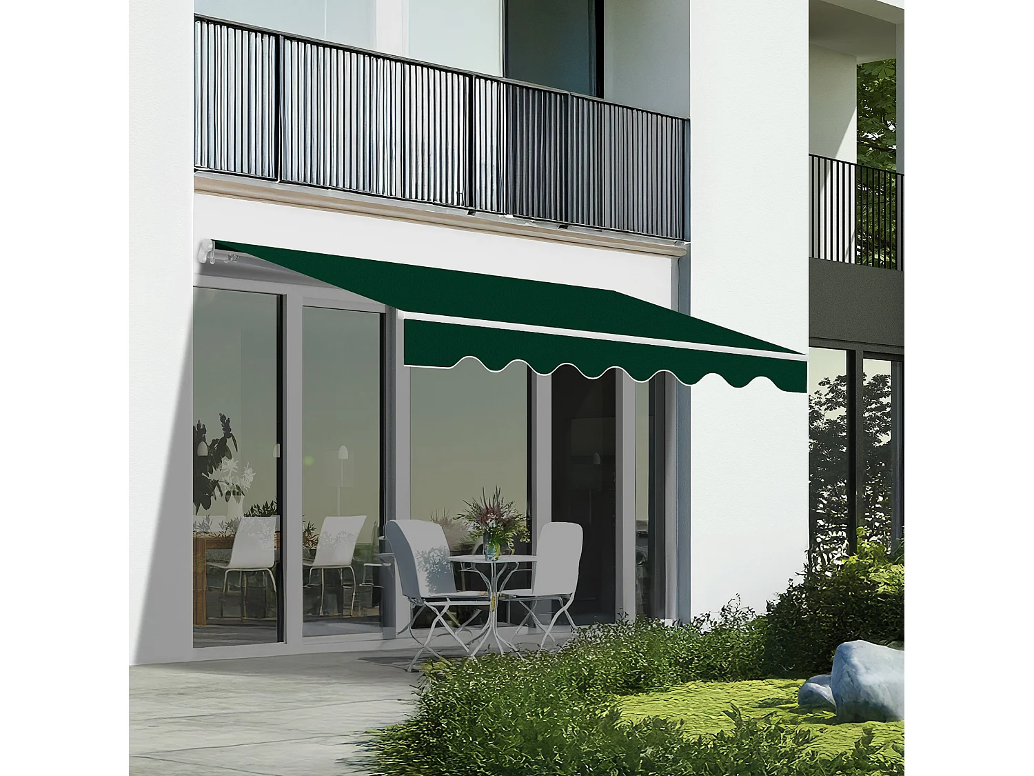 Wasabi - Tenda Esterna Avvolgibile 3x2,5 Verde - Telo Poliestere