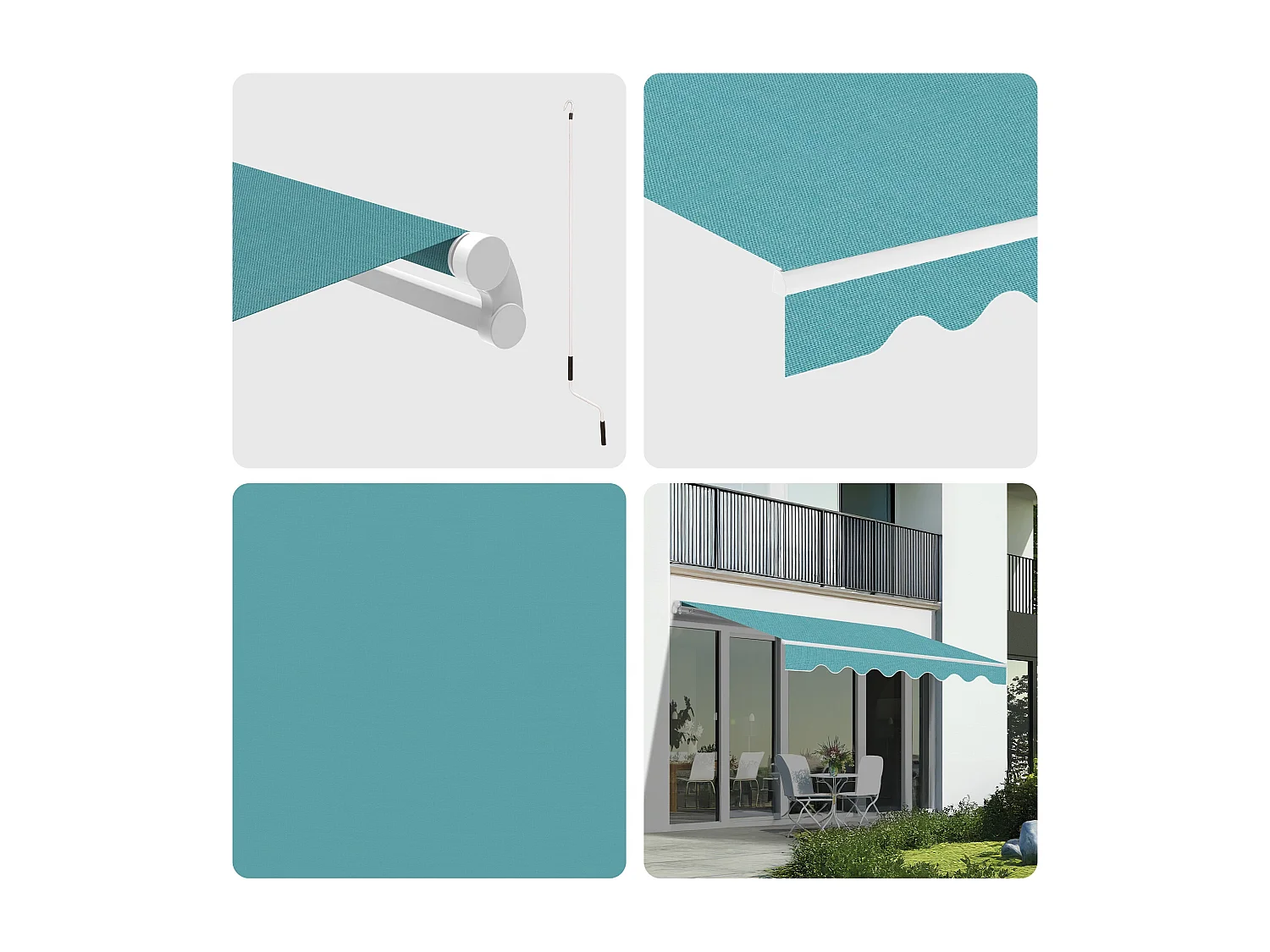 Wasabi - Tenda Esterna Arrotolabile 4x2,5 Aqua – Tela Acrilica