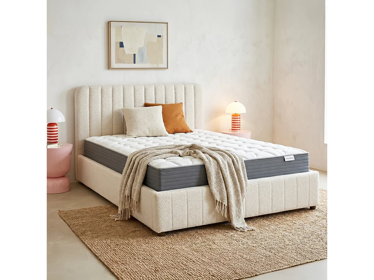 Matelas mémoire de forme 180x200 Memo HR Hbedding - Mousse ergonomique, mousse HR 35kg et mousse à effet mémoire de forme