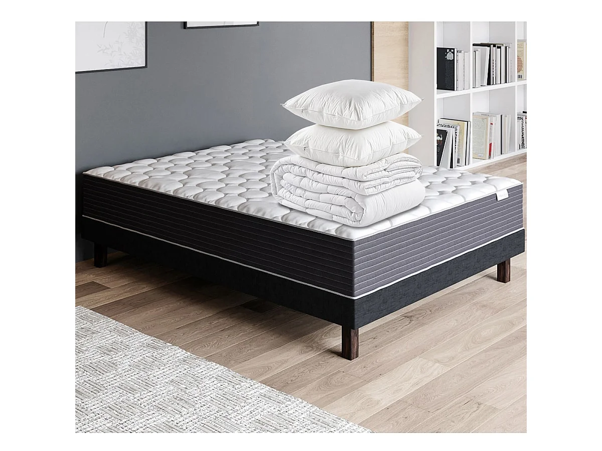 Matelas mémoire de forme 160x200 Memo HR Hbedding + couette chaude 240x220cm + 2 oreillers 60x60cm