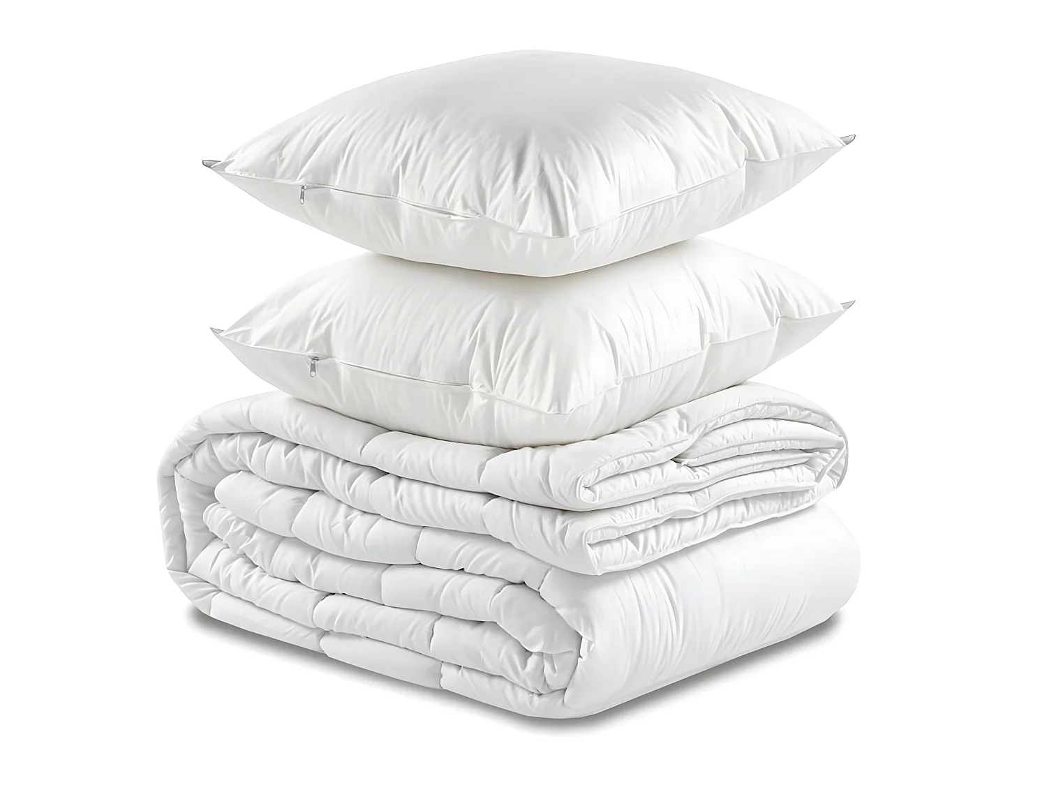 Matelas ressorts ensachés 140x190 Hygiospring - Mousse HR + couette + 2 oreillers