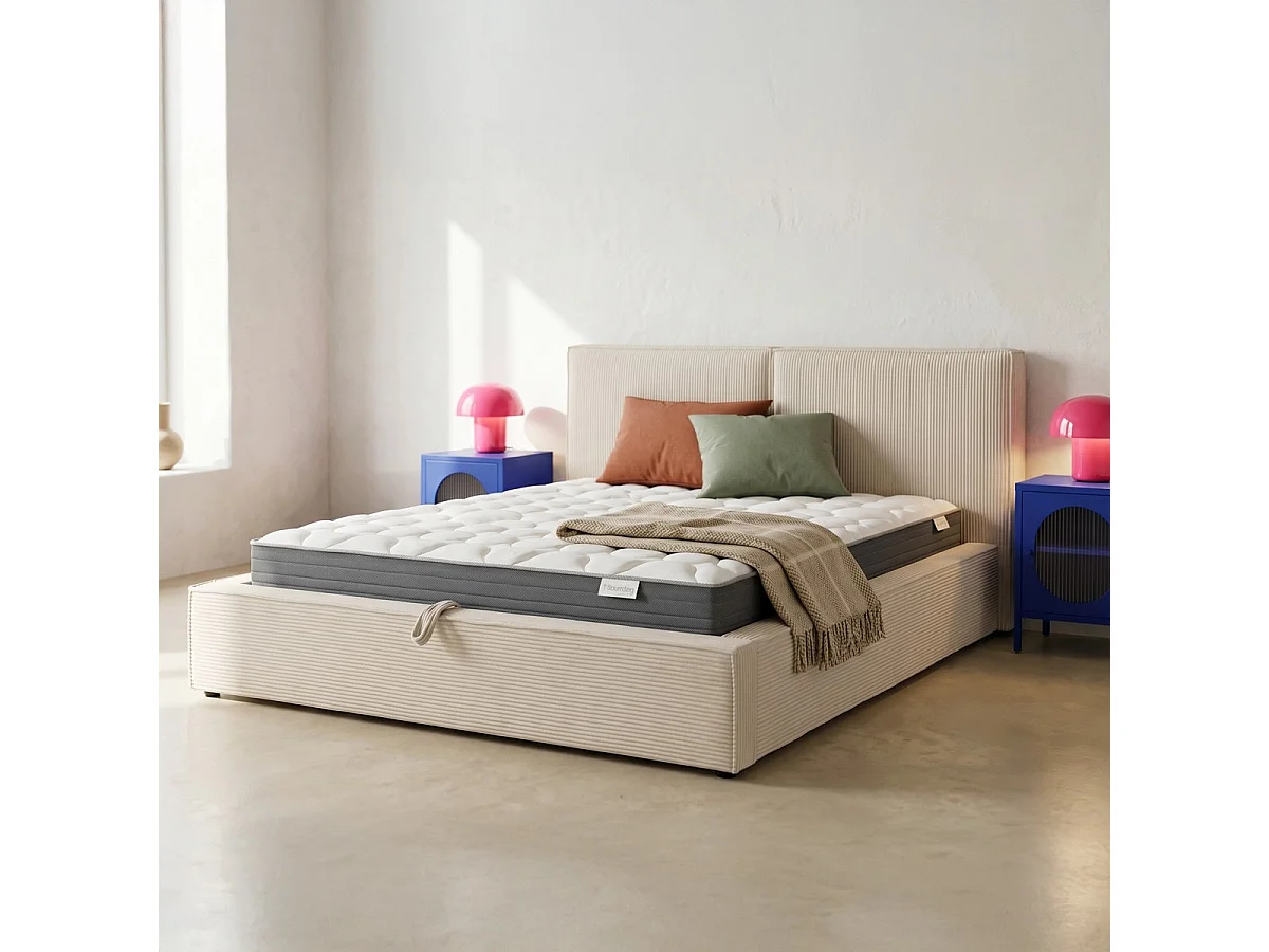 Matelas ressorts ensachés 160x200 Spring Plus Hbedding - Mousse à mémoire de forme et ressorts ensachés