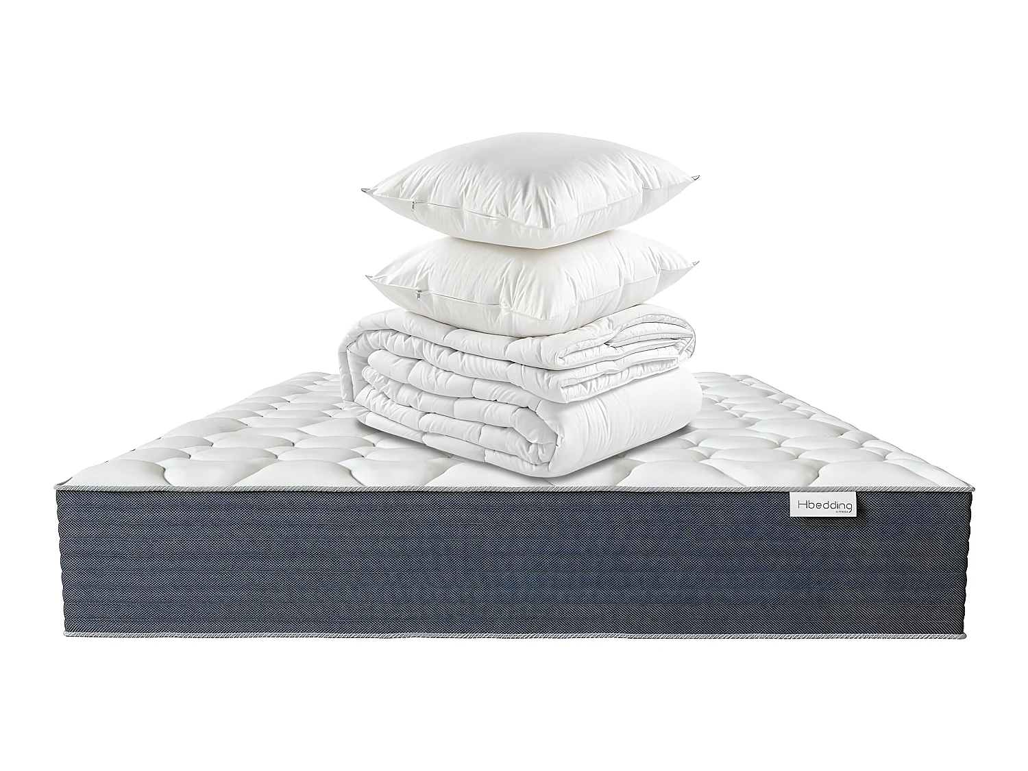 Matelas mémoire de forme 140x190 Memo HR Hbedding + couette chaude 240x220cm + 2 oreillers 60x60cm