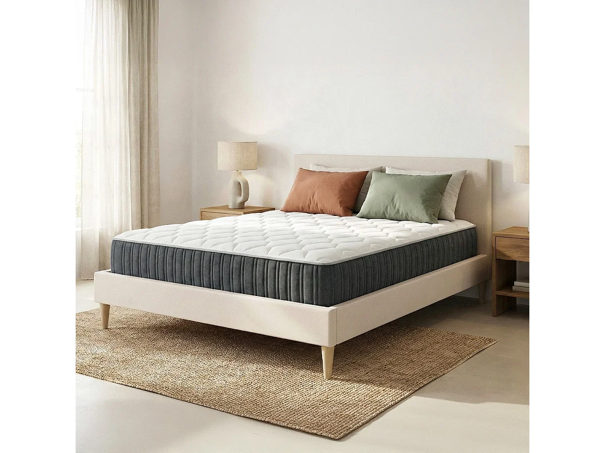 Matelas mémoire de forme 90x190 Memo Prestige Hbedding - Mousse ergonomique, mousse HR 35kg et mousse à effet mémoire de forme