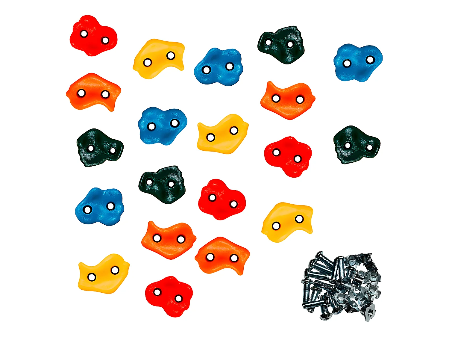 20 Pierres à grimper d'escalade pour structures de jeux - Fixations inclues