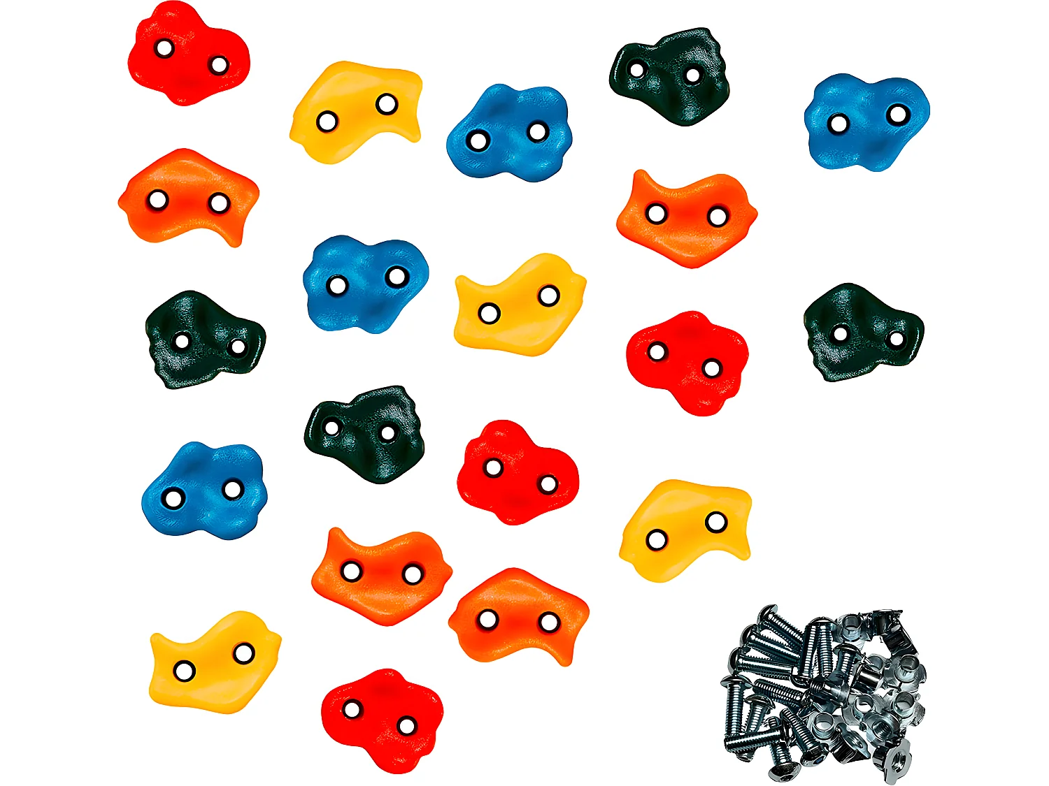 20 Pierres à grimper d'escalade pour structures de jeux - Fixations inclues