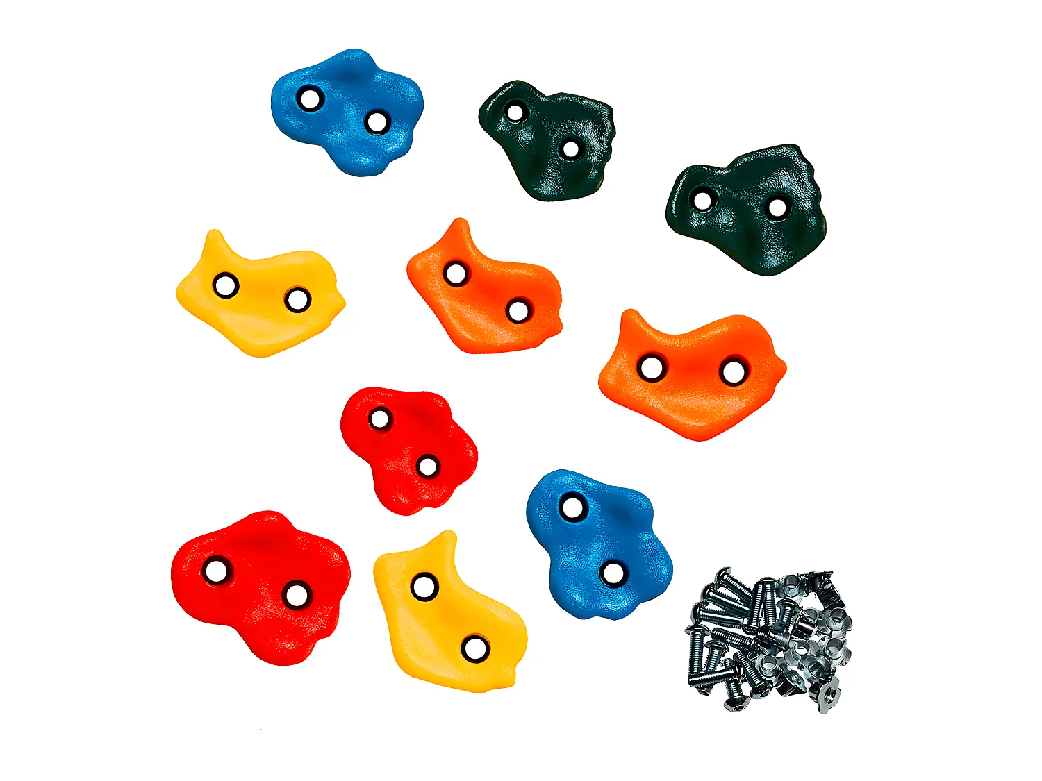 10 Pierres à grimper d'escalade pour structures de jeux - Fixations inclues