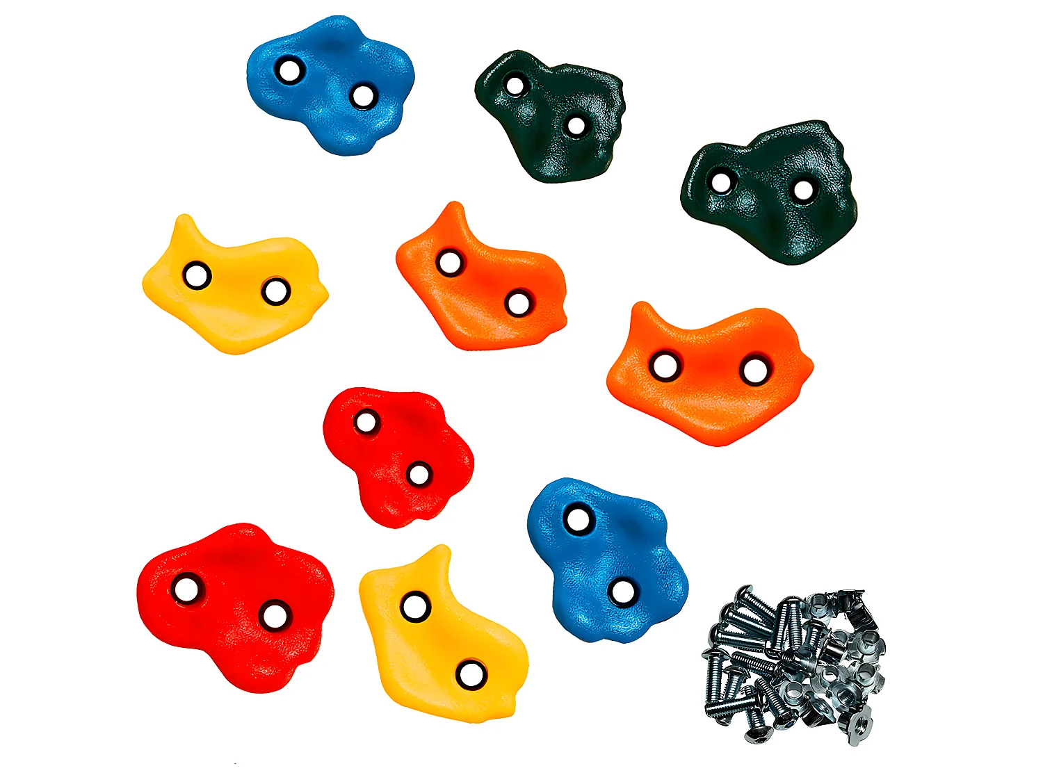 10 Pierres à grimper d'escalade pour structures de jeux - Fixations inclues