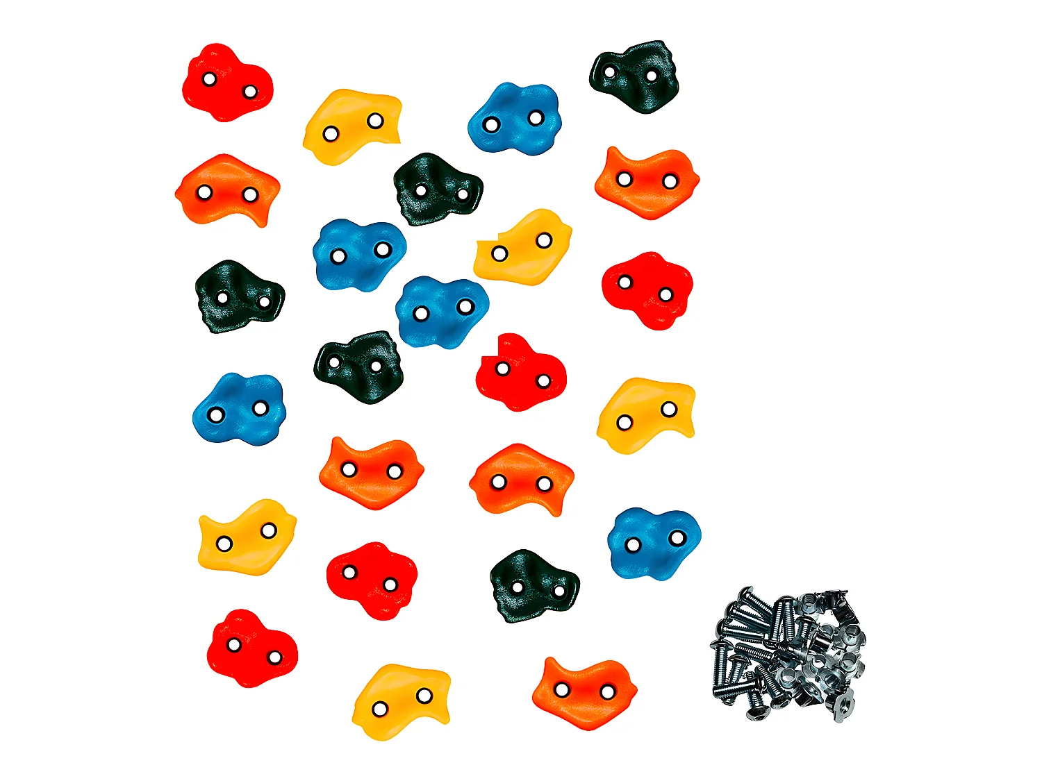 25 Pierres à grimper d'escalade pour structures de jeux - Fixations inclues