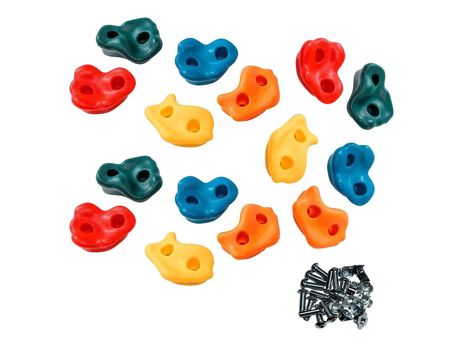 15 Pierres à grimper d'escalade pour structures de jeux - Fixations inclues