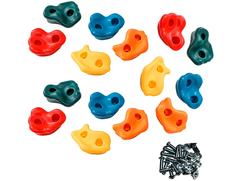 15 Pierres à grimper d'escalade pour structures de jeux - Fixations inclues