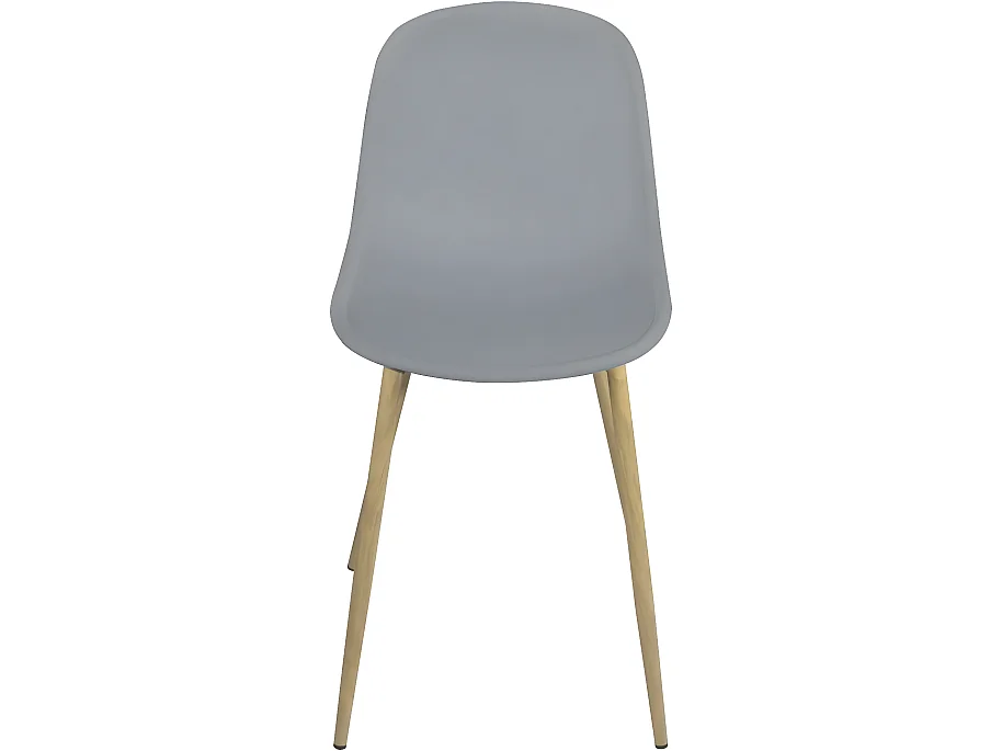 Lot 4 chaises de cuisine design siège plastique pieds métal ton bois YENI (gris)