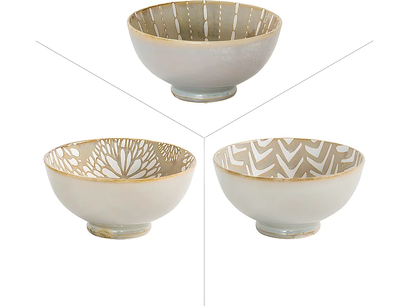 Bol penjab beige 15 cm (lot de 3)