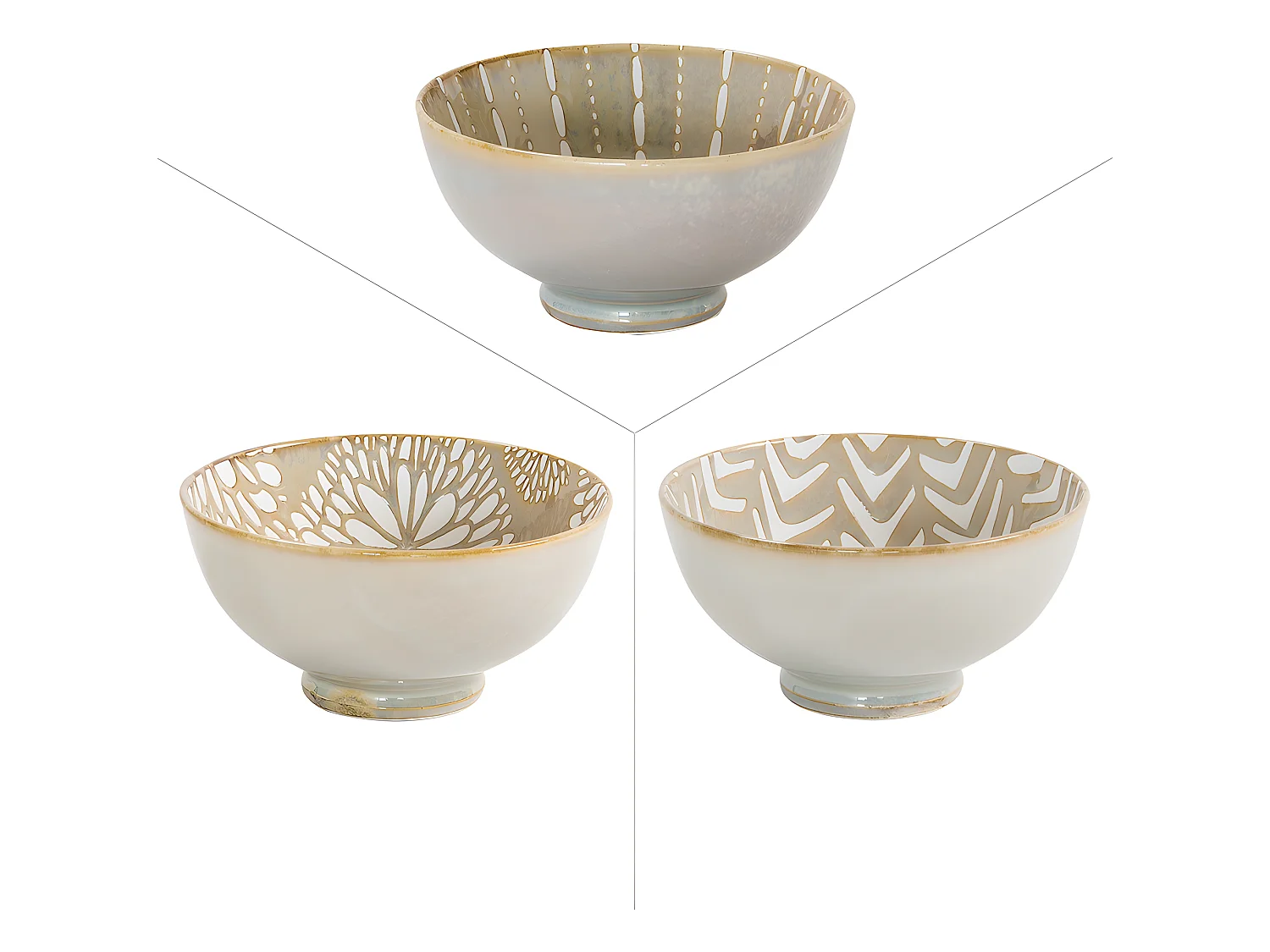 Bol penjab beige 15 cm (lot de 3)