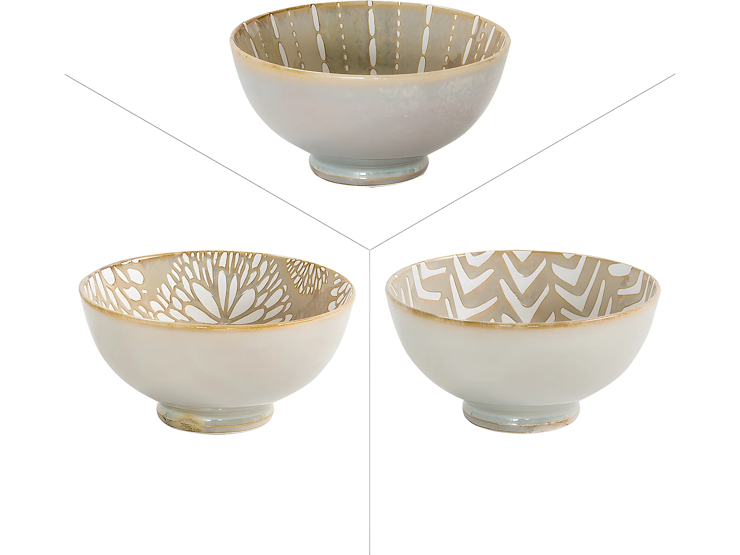 Bol penjab beige 15 cm (lot de 3)