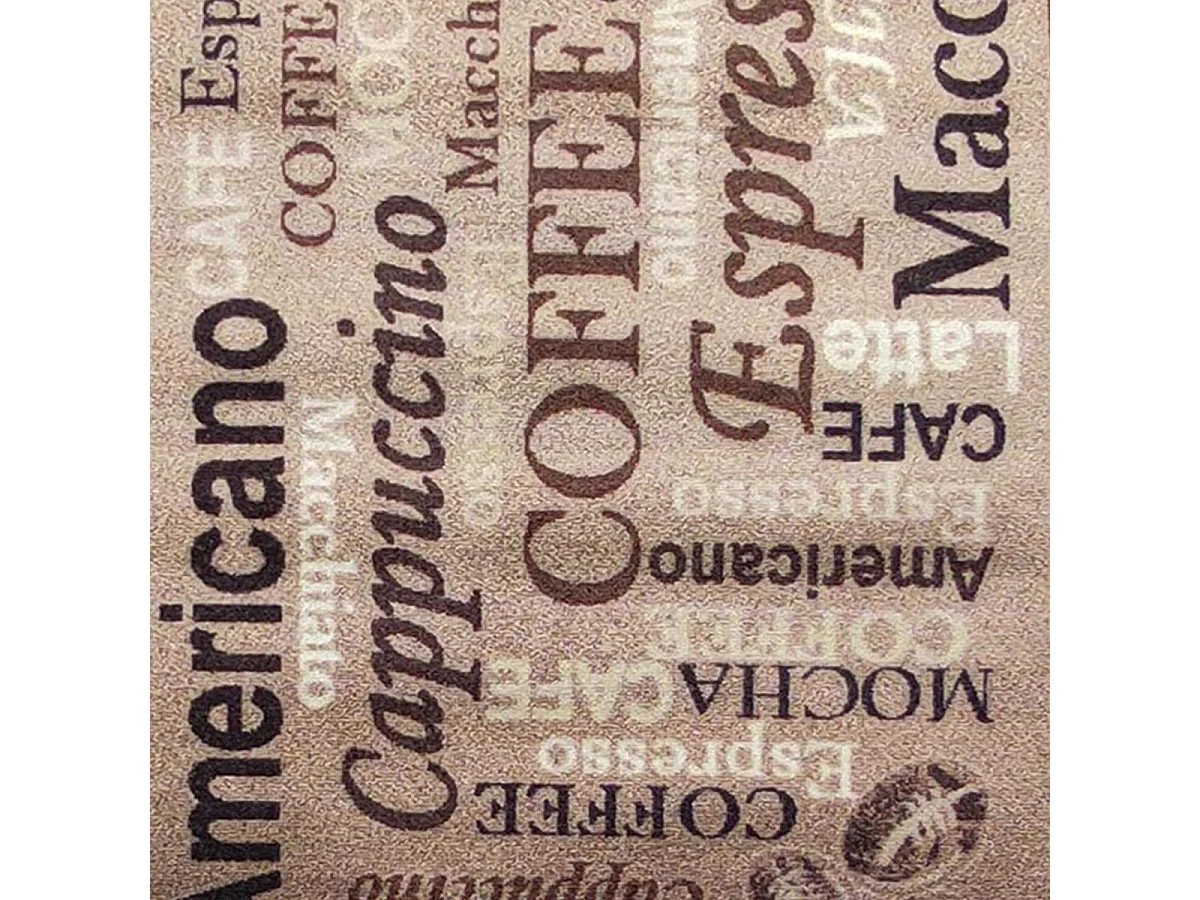 tapis chambre 67x180 beige motif texte CAFE LOVE