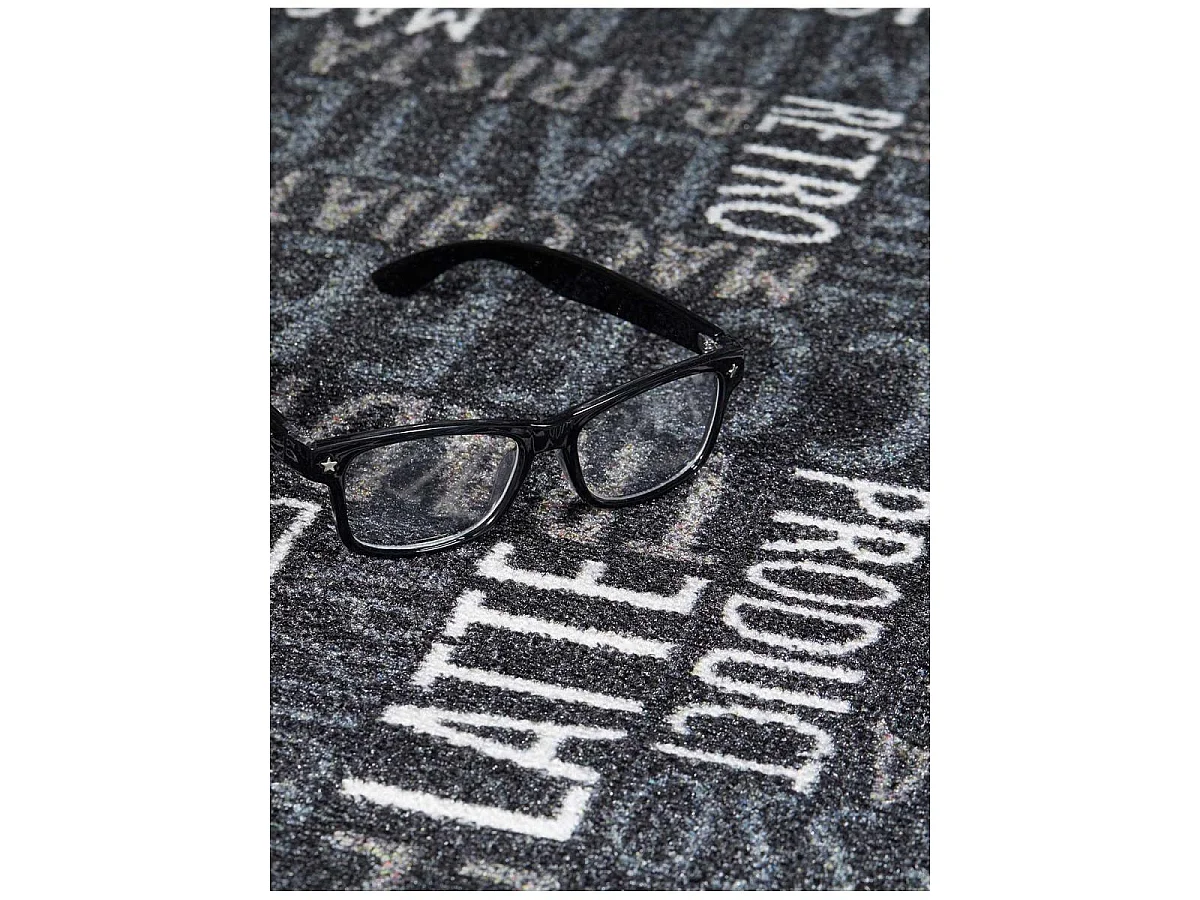 tapis cuisine 67x180 gris motif texte CAFE LOVE