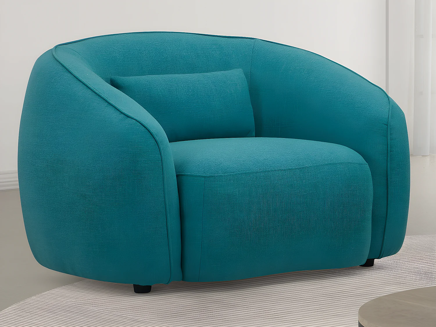 Fauteuil en tissu bleu turquoise STEFIAN