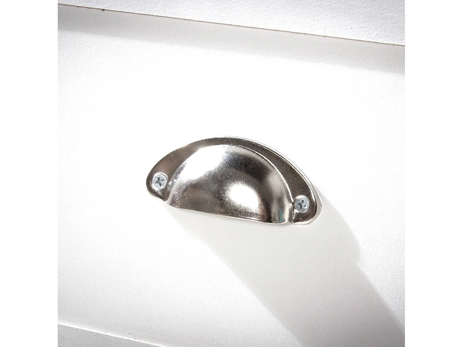 Chevet 2 Tiroirs Blanc et Décor Chêne - L60 x H48 cm