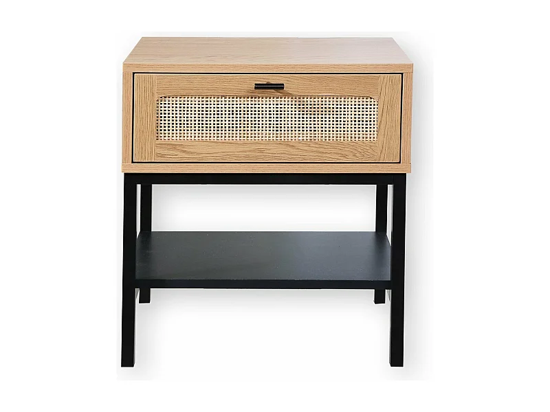 Mesita de noche de ratán con 1 cajón H50 cm - JAYA