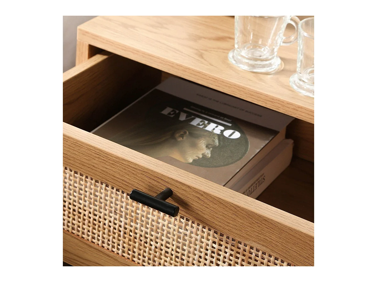 Mesita de noche de ratán con 1 cajón H50 cm - JAYA