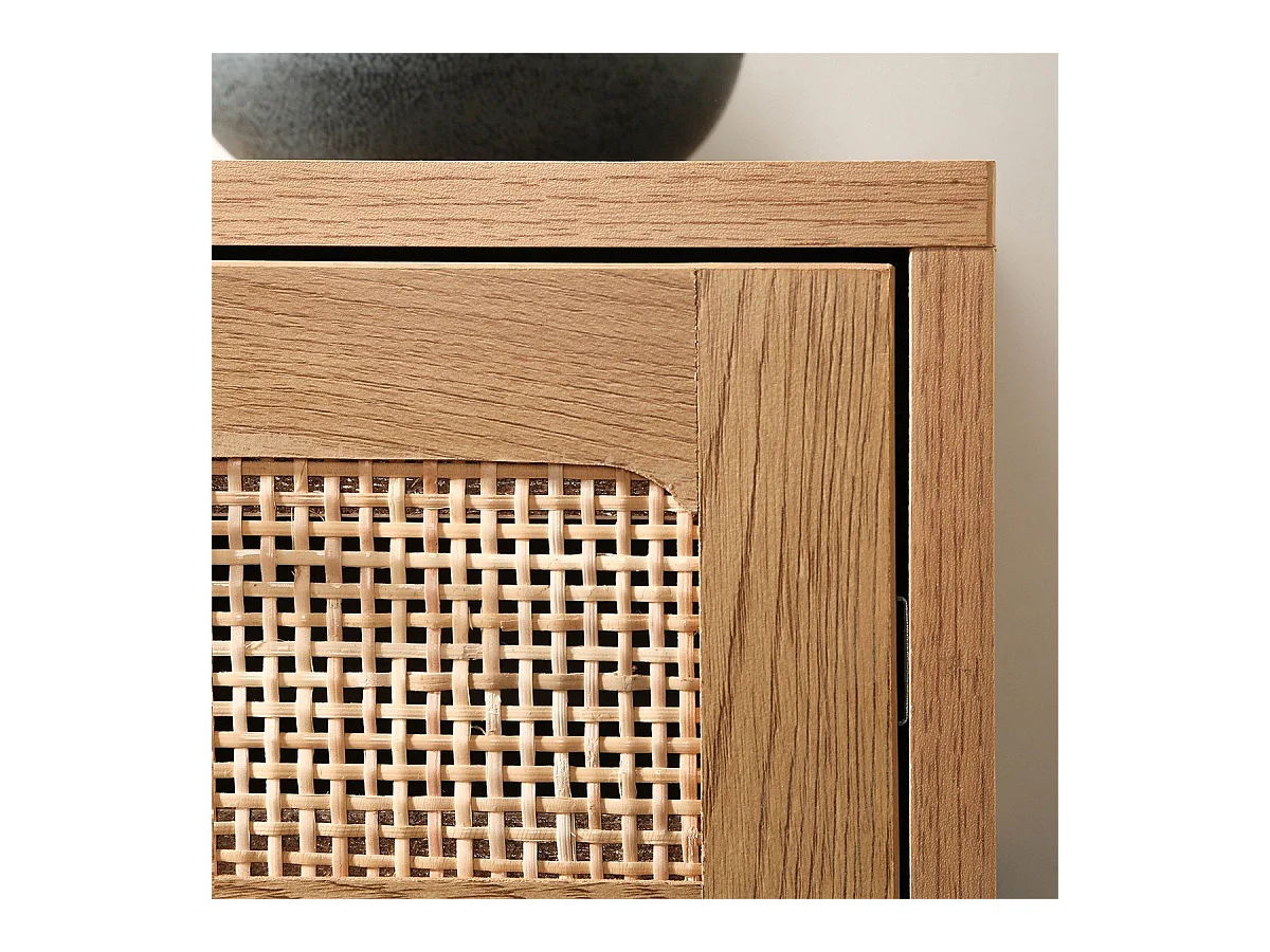 Mesita de noche de ratán con 1 cajón H50 cm - JAYA