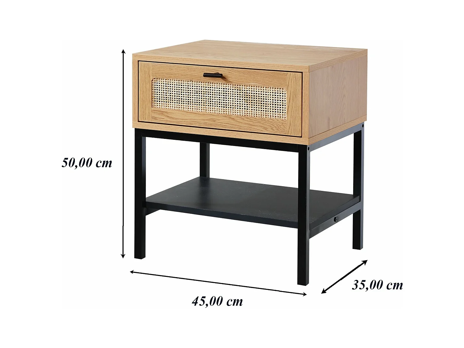 Mesita de noche de ratán con 1 cajón H50 cm - JAYA