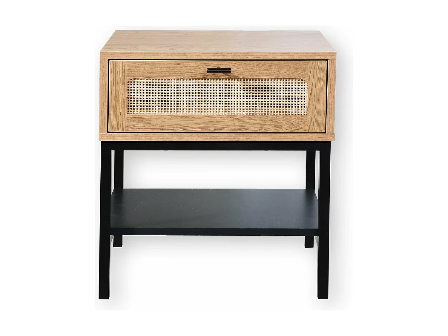 Nachttisch mit Rattanfront, Schublade und einem Regal H50 cm - JAYA
