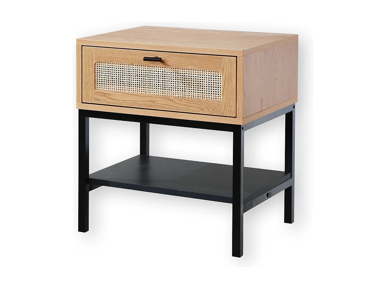 Nachttisch mit Rattanfront, Schublade und einem Regal H50 cm - JAYA