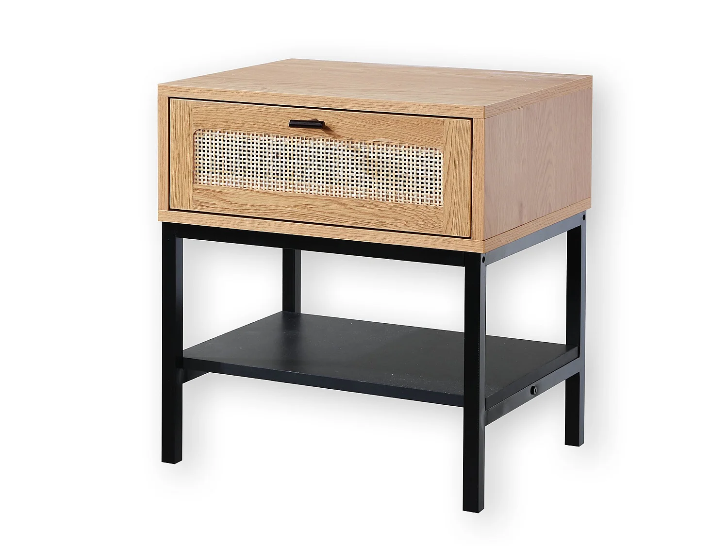 Table de Chevet 1 Tiroir Rotin avec Étagère H50 cm - JAYA