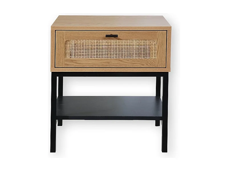 Mesita de noche de ratán con 1 cajón H50 cm - JAYA