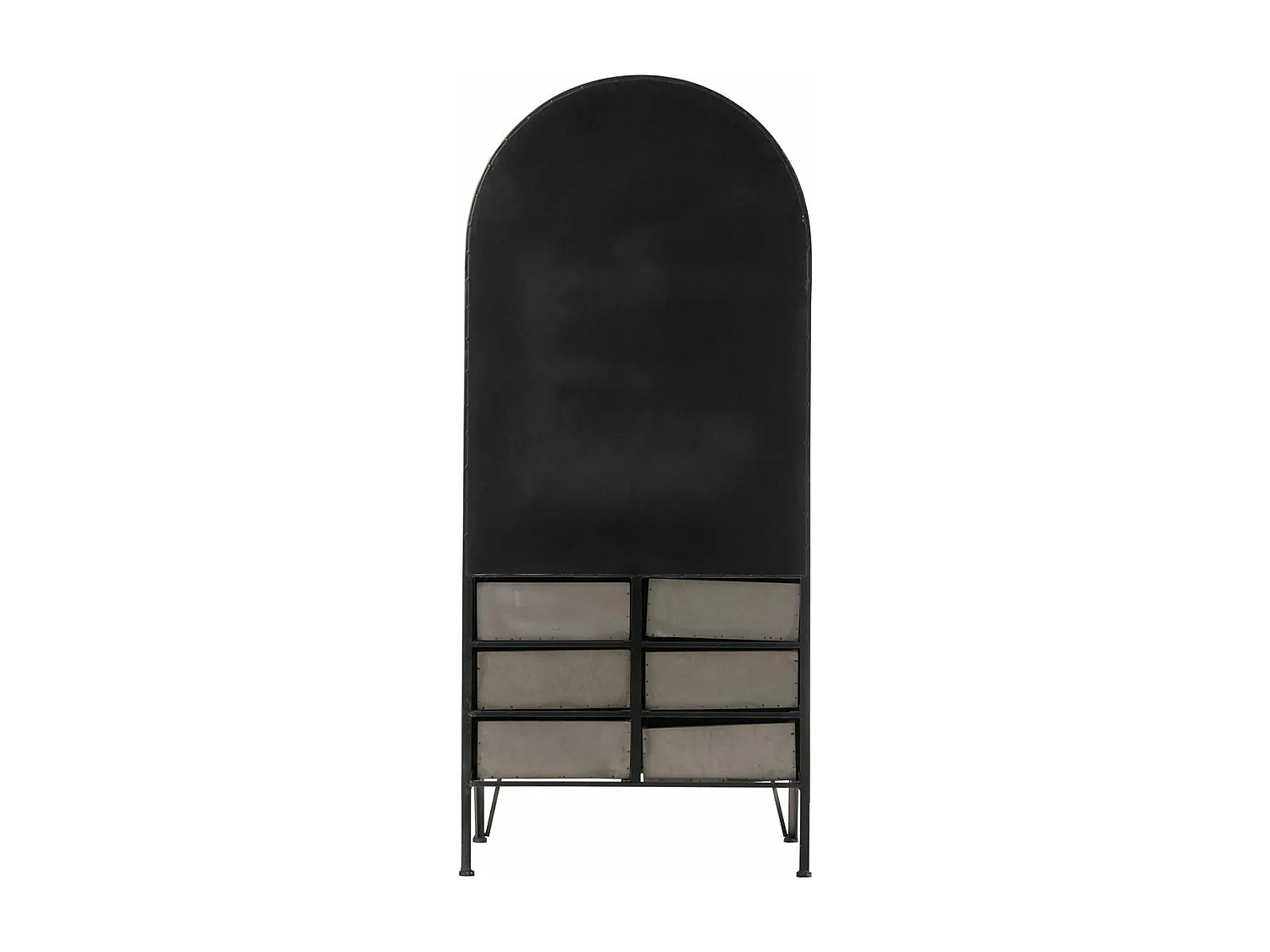 Armoire demi-cercle rond métal avec Vitrine - L71 cm
