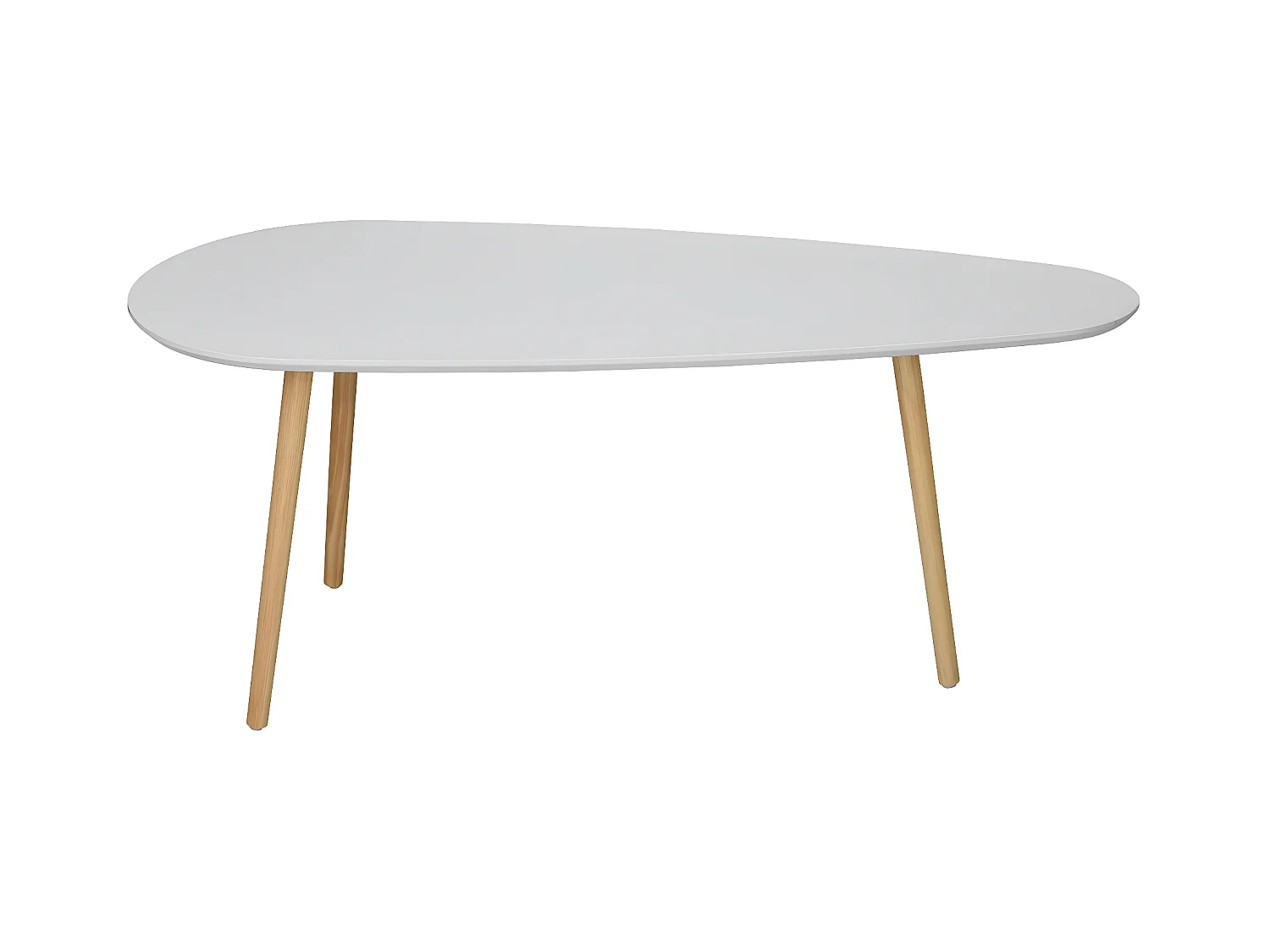 Set van 3 Witte en Houten Nesttafels