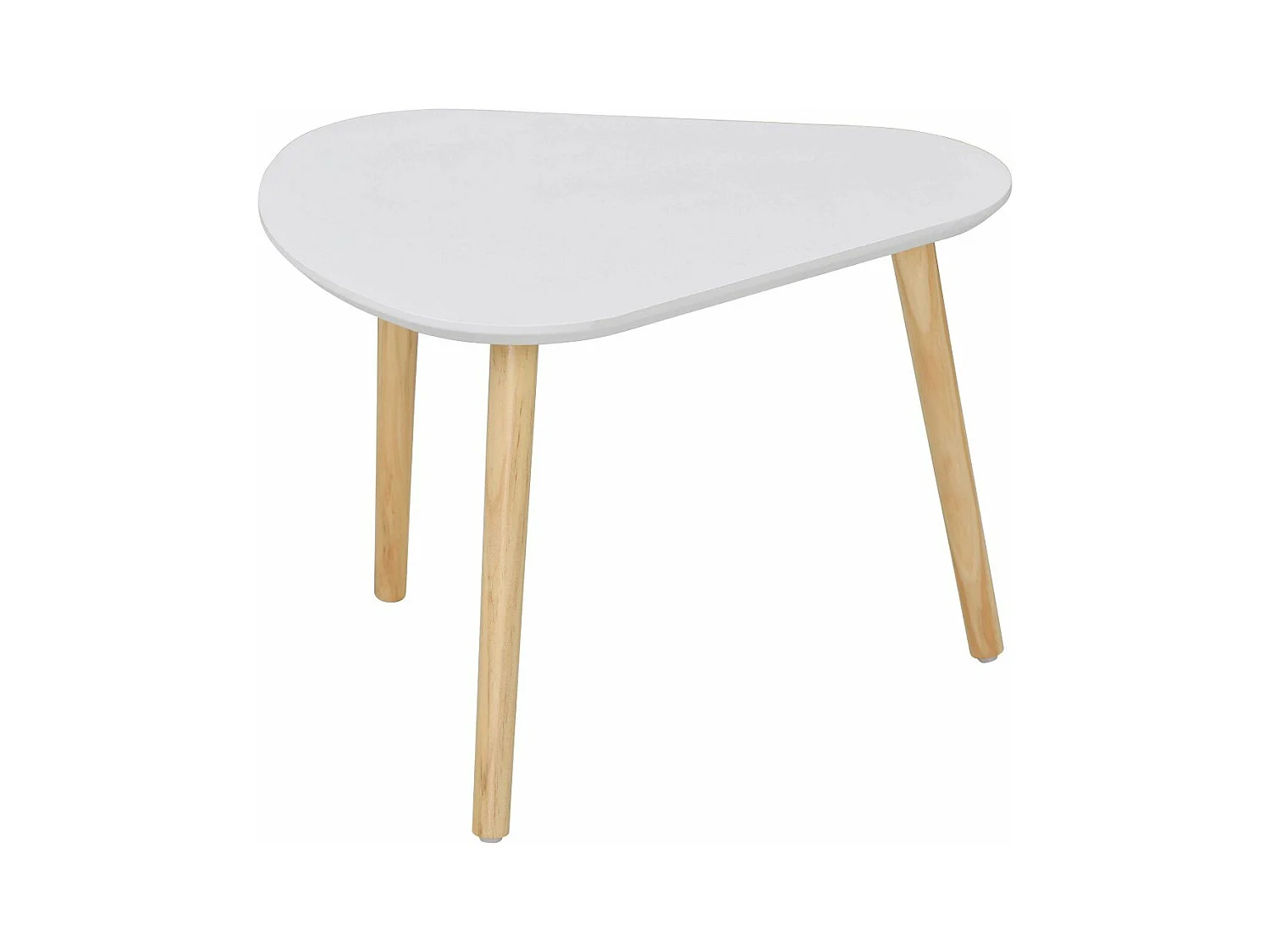 Set van 3 Witte en Houten Nesttafels