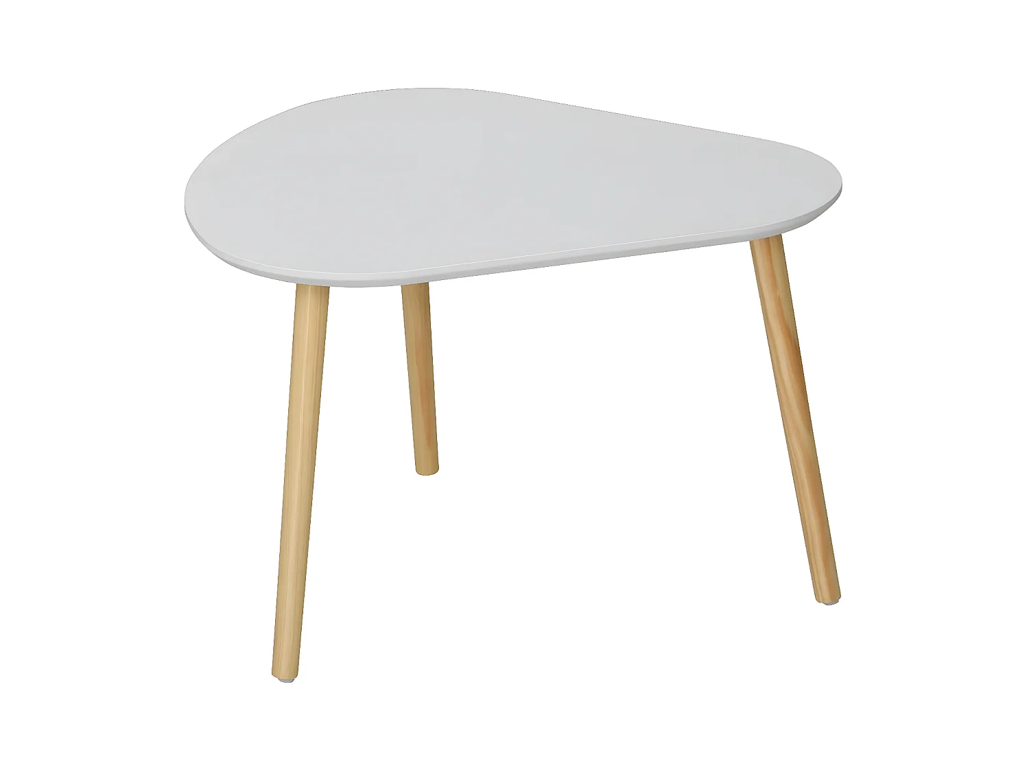 Set van 3 Witte en Houten Nesttafels