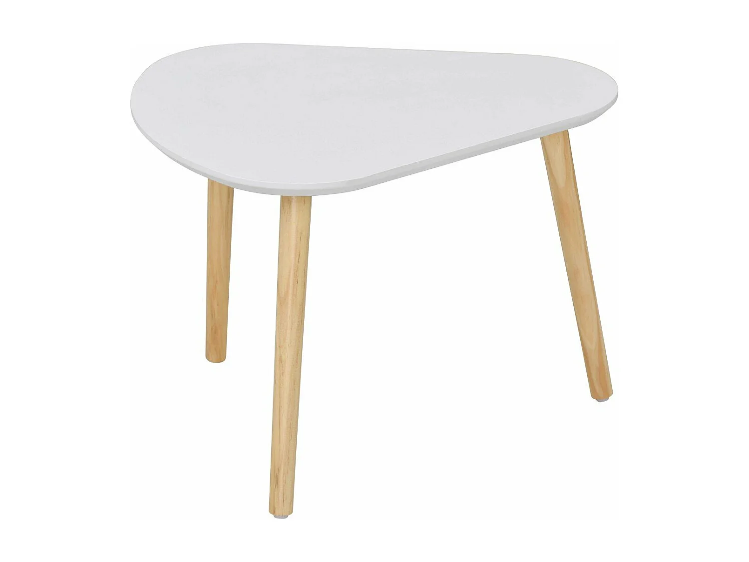 Set van 3 Witte en Houten Nesttafels