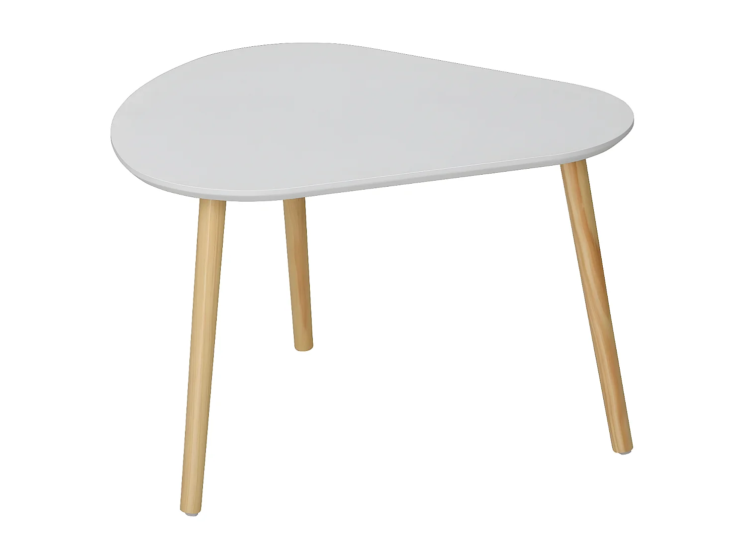 Set van 3 Witte en Houten Nesttafels