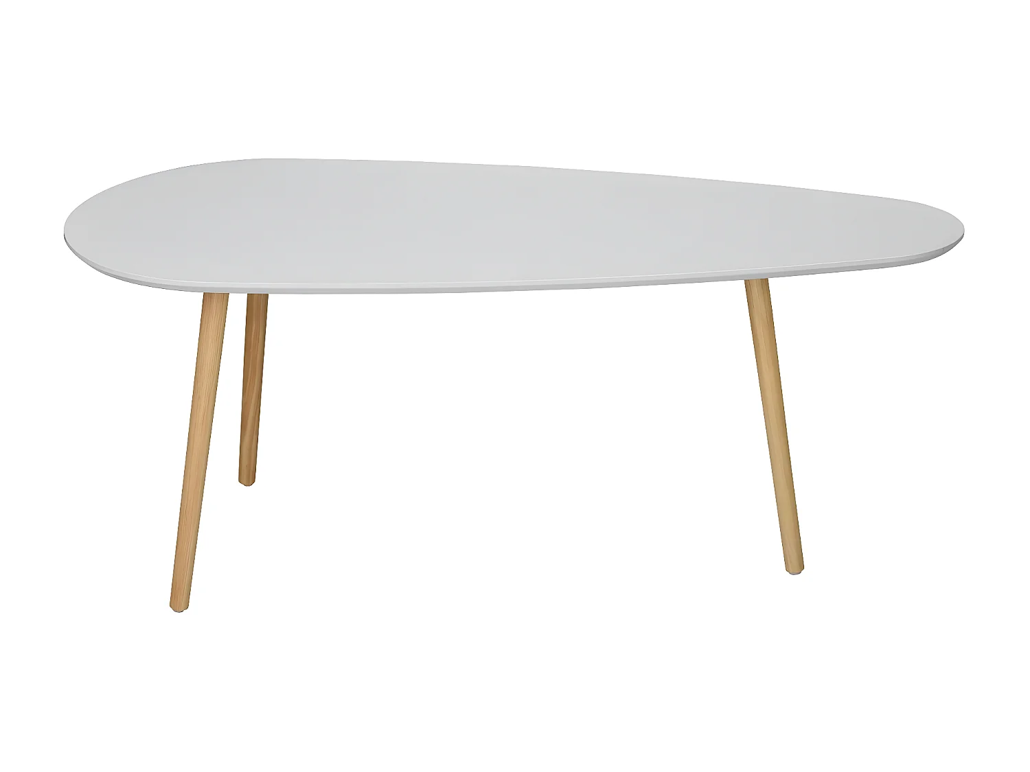 Set van 3 Witte en Houten Nesttafels