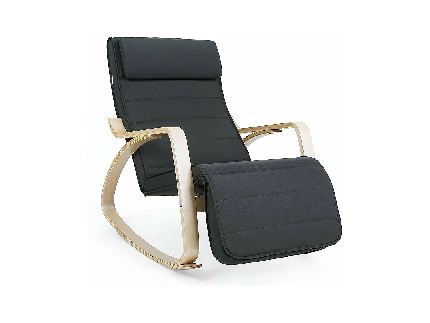 Fauteuil à bascule avec accoudoirs et repose-pieds 5 positions - L55 x H91 cm