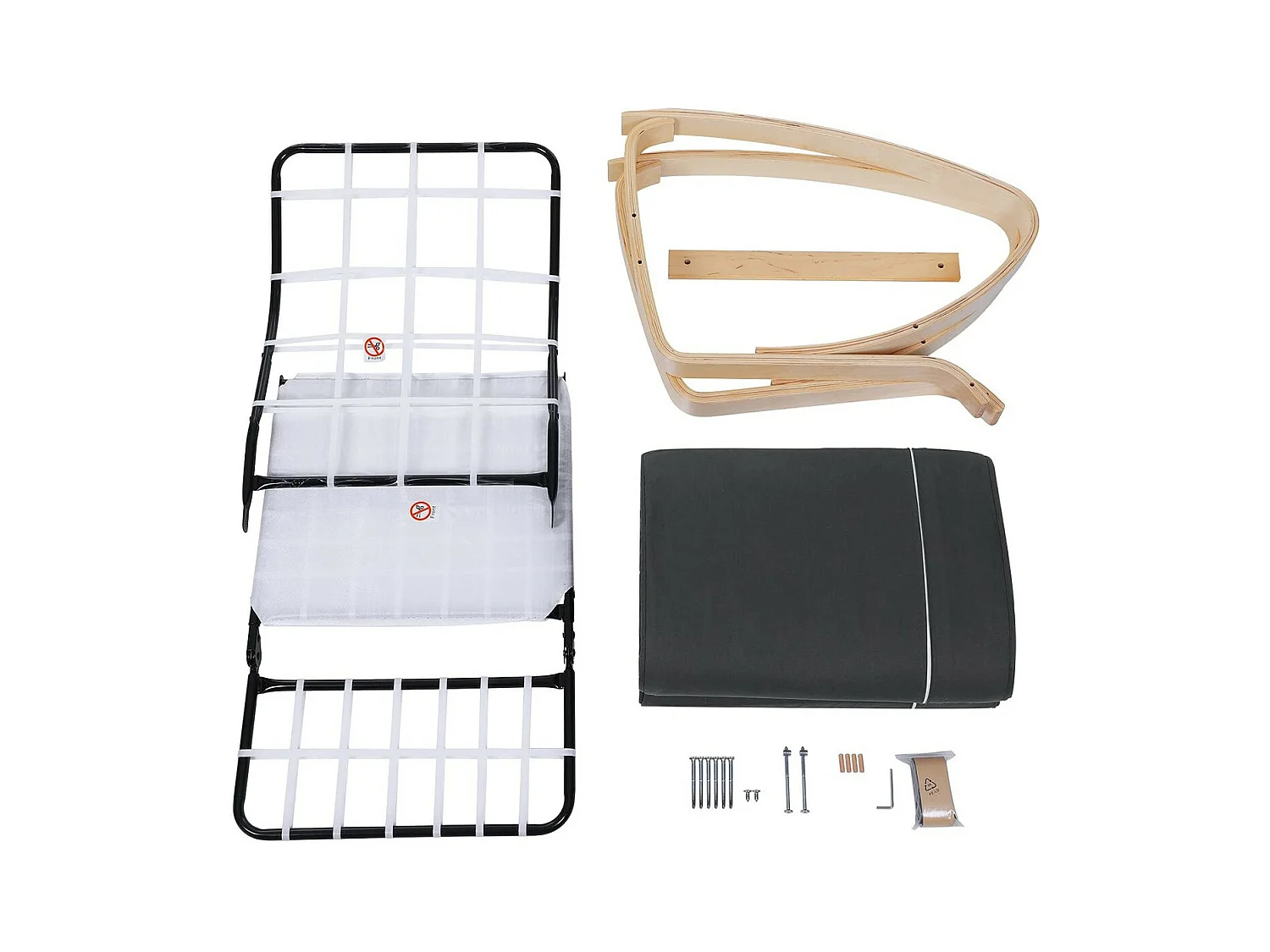 Fauteuil à bascule avec accoudoirs et repose-pieds 5 positions - L55 x H91 cm