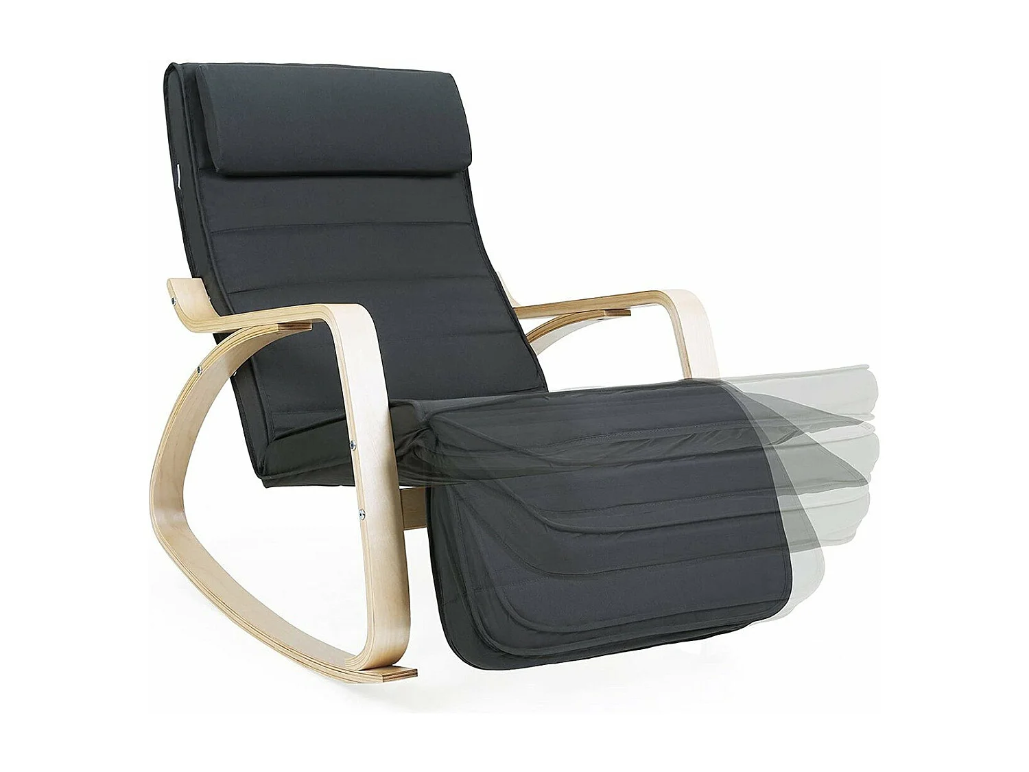 Fauteuil à bascule avec accoudoirs et repose-pieds 5 positions - L55 x H91 cm