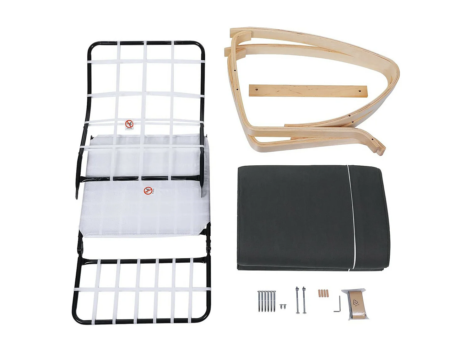 Fauteuil à bascule avec accoudoirs et repose-pieds 5 positions - L55 x H91 cm