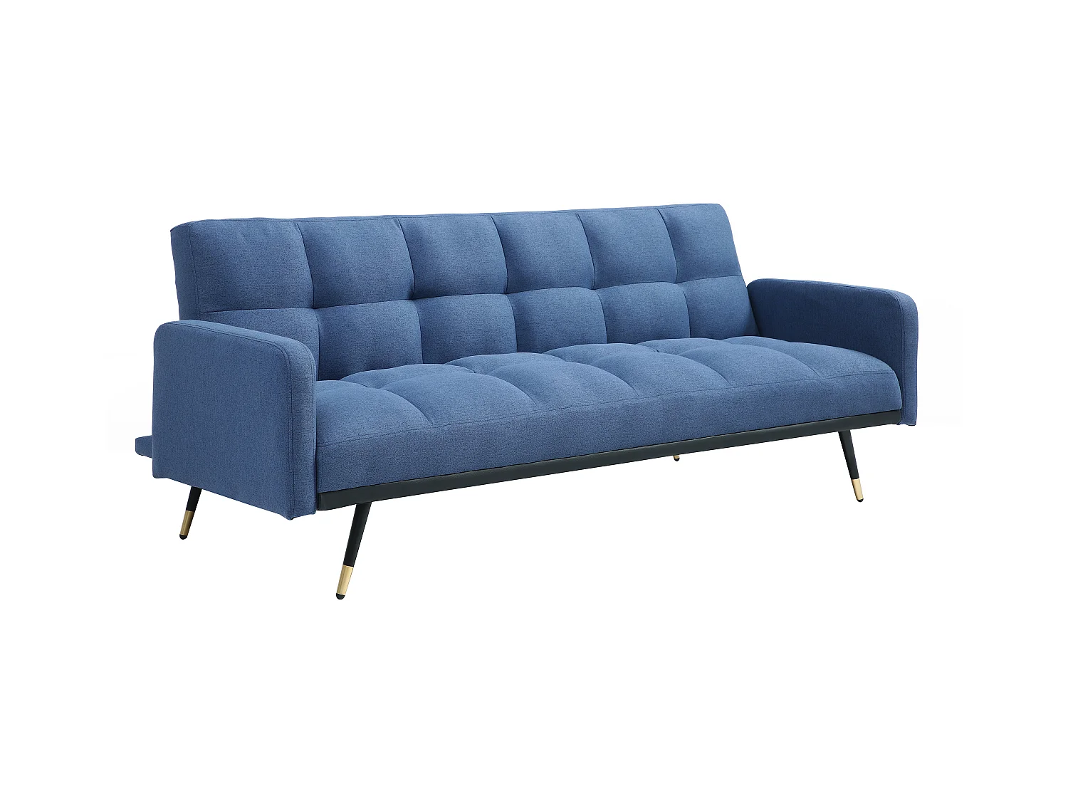 Canapé 3 places convertible en tissu bleu ROREMA