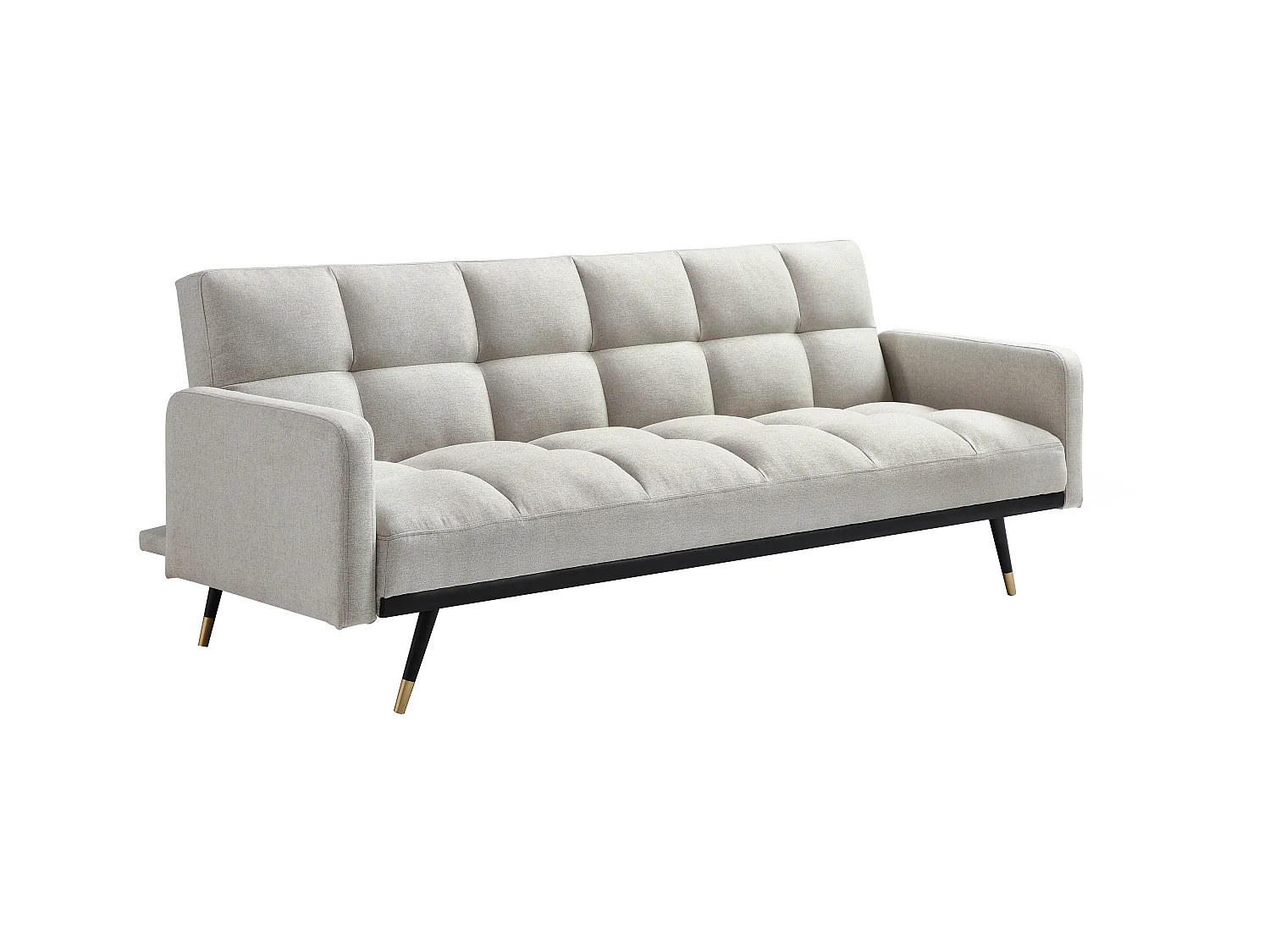 Sofa 3-Sitzer mit Schlaffunktion - Stoff - Beige - ROREMA