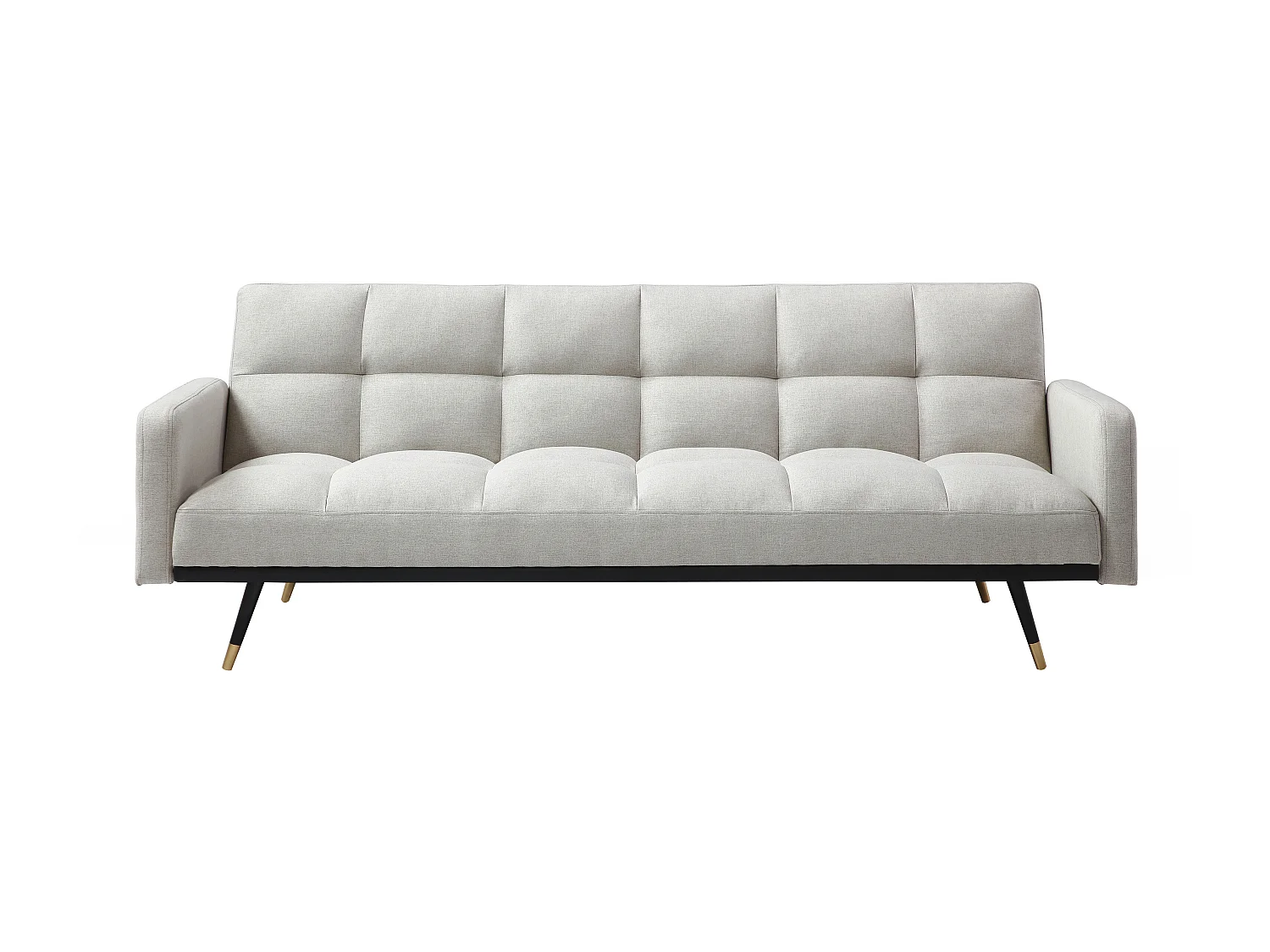 Canapé 3 places convertible en tissu beige ROREMA