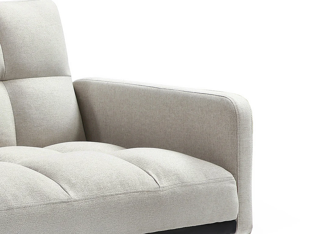 Canapé 3 places convertible en tissu beige ROREMA