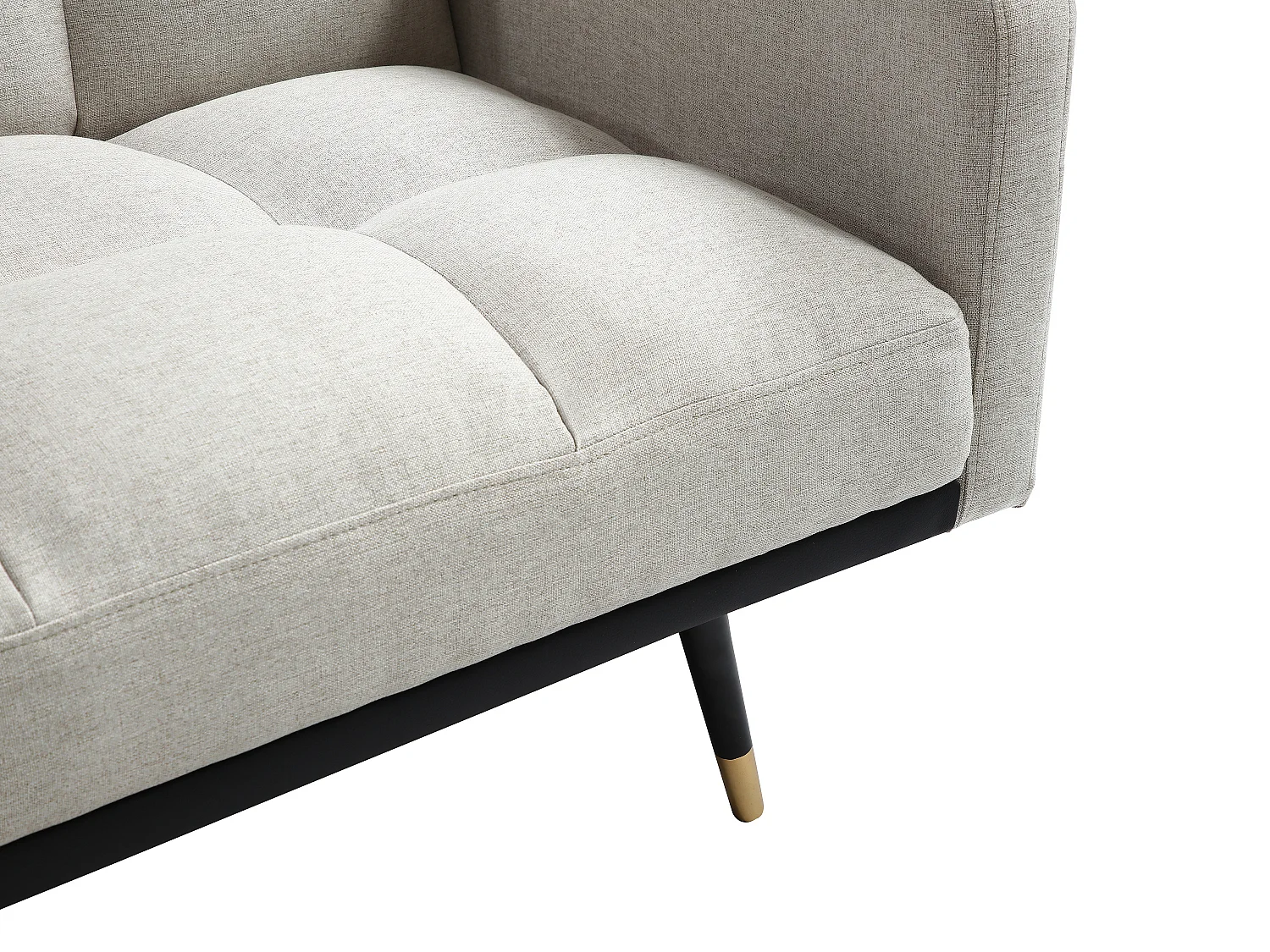 Canapé 3 places convertible en tissu beige ROREMA