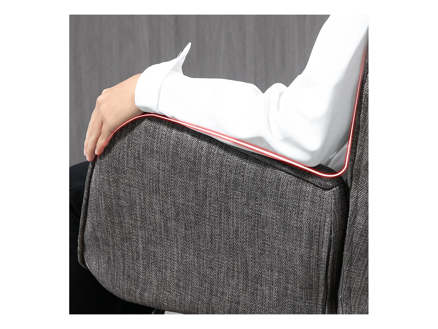 Fauteuil à bascule style Rocking chair - Style Scandinave - Tissu gris - Pieds en véritable bois de hêtre , Gris foncé Tissu /Gris foncé Tissu